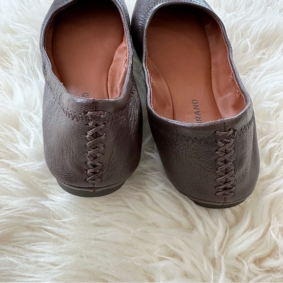 Womens Size 6.5M Lucky Brand All Brown Leather Slip On Ballet Flats - Picture 3 of 7